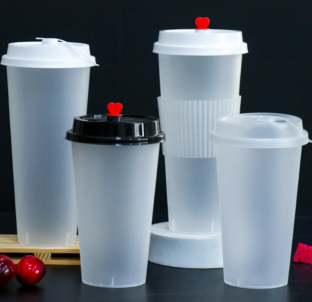 Commercial Matte Thickened Disposable Plastic Cup For Milk Tea Juice