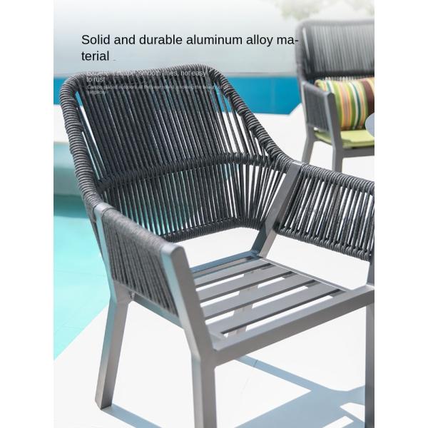 Outdoor Furniture Rattan Chair and Aluminum Dining Table for Restaurant Outdoor Dining