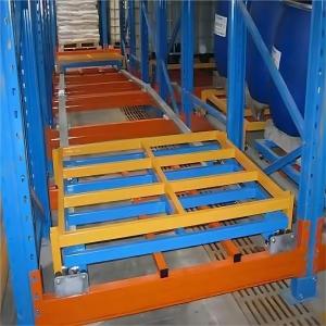 Heavy Duty Push Back Pallet Racking System For Warehouse Storage Height 5-15m