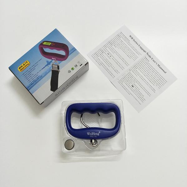 Lightweight Battery Powered 50kg/10g Capacity Big Hook Digital Electronic Luggage Scale
