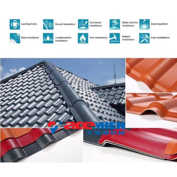 Building Material Pvc Roof Tile Machine , Roof Sheet Forming Machine Plastic Composite