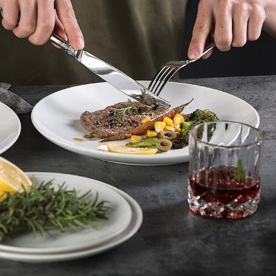 Restaurante Placas de jantar em forma redonda Branca pratos Conjuntos de porcelana