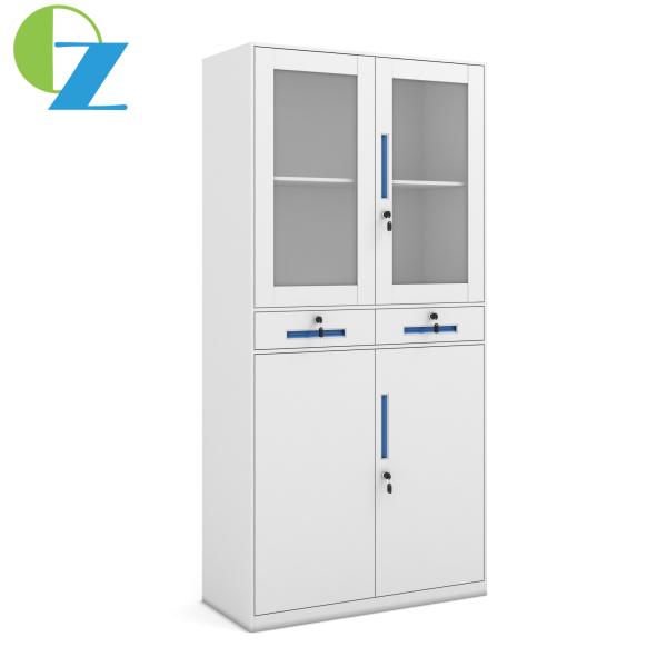 do cacifo magro do metal da borda de 12mm armário de aço de vidro da porta de balanço