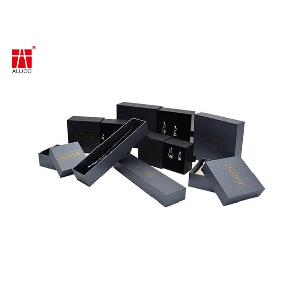 80-400gsm Black Cardboard Jewelry Gift Box Cotton EVA Filled