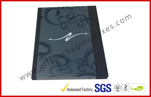 Black Drawer Luxury Gift Boxes Foil  Logo In Silver With PVC Sleeve