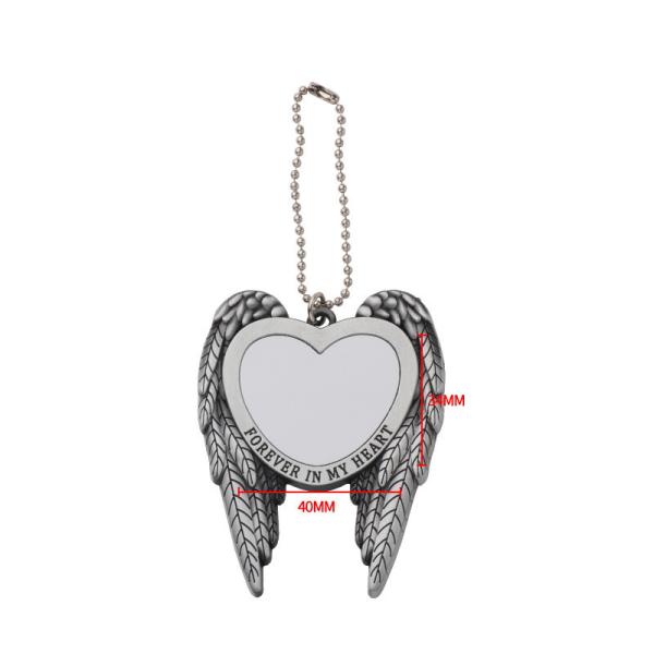 Custom Logo Car Hanging Ornament Metal Christmas Angel Wing Ornaments Sublimation Blanks Christmas Decorations