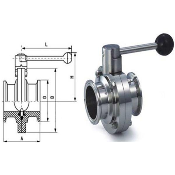 Industrial Stainless Steel Butterfly Valves For Production Line Simple Structure