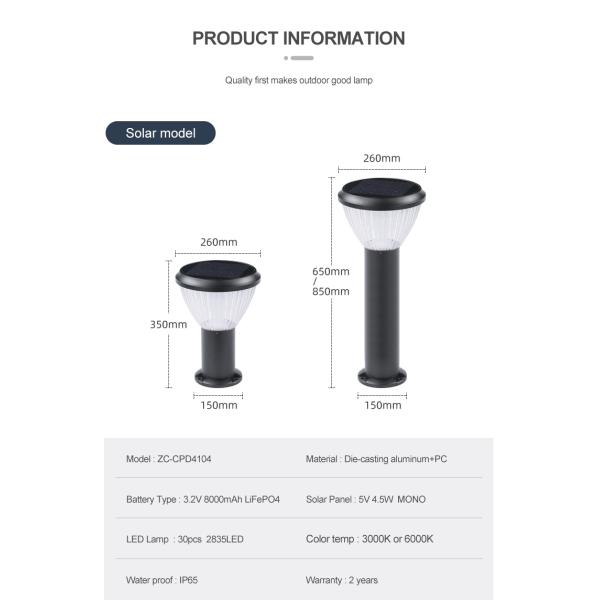 100lm умирают открытый сад солнечное светлое IP65 литого алюминия водоустойчивый
