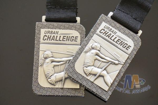 Die Cast 3D Relief Medals For Club / Figure Sandblast Background