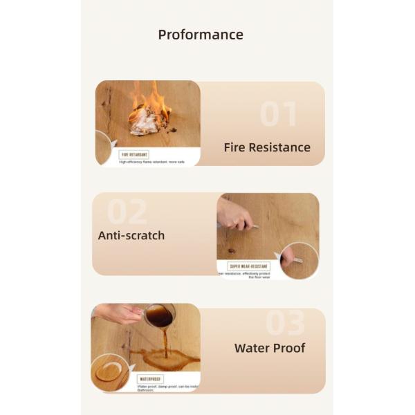 Resillient Wood LVT Vinyl Flooring 1.8 Mm Wear Layer 0.07mm Fire Resistance Bf1