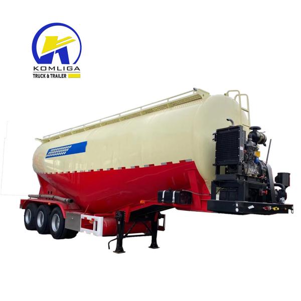 V Shape Dry Bulk Cement Tanker Trailer 3 Axle 45cubic Meter in 11000*2500*3900mm