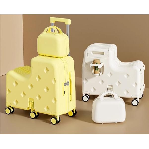 Business style Ride-On enfants bagages avec roue à roulettes mot de passe sécurisé verrouillage pour les garçons les filles Voyage à la mode léger