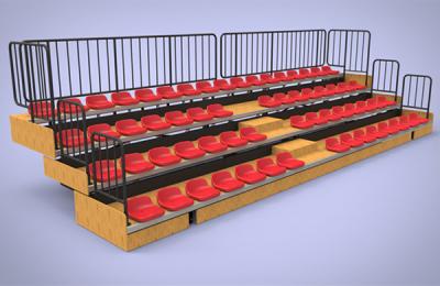 assento retrátil do Bleacher da altura da fileira de 260mm