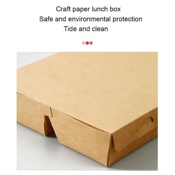 Одноразовые 5 квадратных деревянной целлюлозной бумаги коробка обеда для экологически чистой упаковки быстрого питания