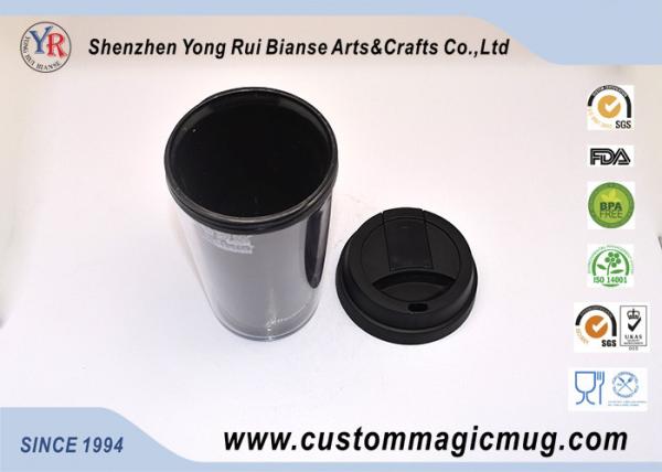 ODM Reusable Fasion Office Coffee Double Wall Plastic Cup With Silicone Lid