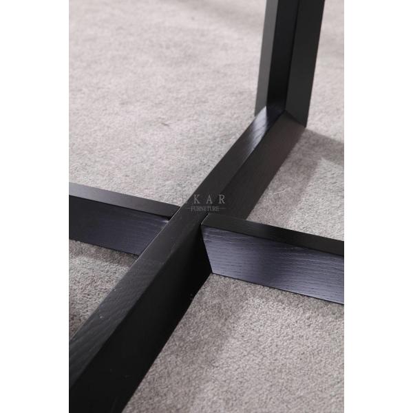 White And Black Round Stone Rotating Dining Table