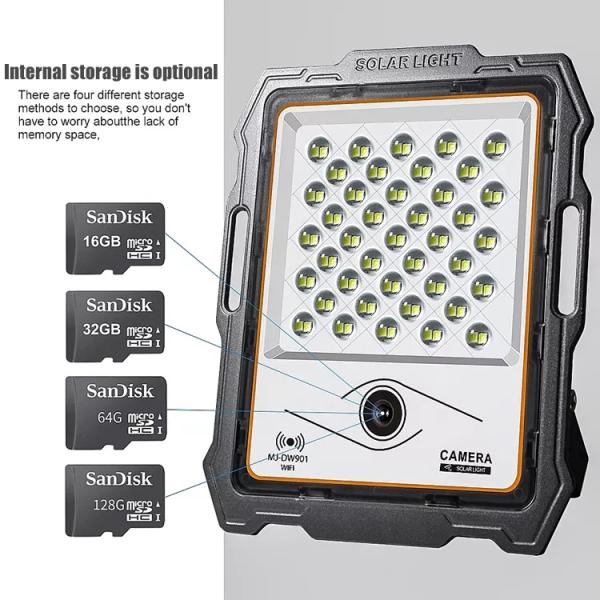 120° Beam Angle 100 200 300 400watt Solar Light With Cctv Camera Aluminum Led Flood Lights