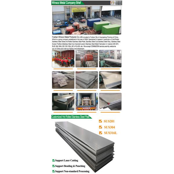 Hot Rolled ASTM A240 SS 201 Size 2500mmx3000mm Stainless Steel Sheet