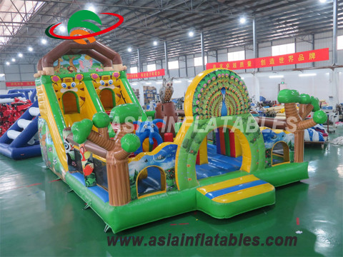 Fire Retardant 8 X 6M Inflatable Zoo Playground For Teenager