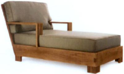 Hardwood Frame 2 Arm Chaise Lounge For Living Room Hotel Lounge Chairs