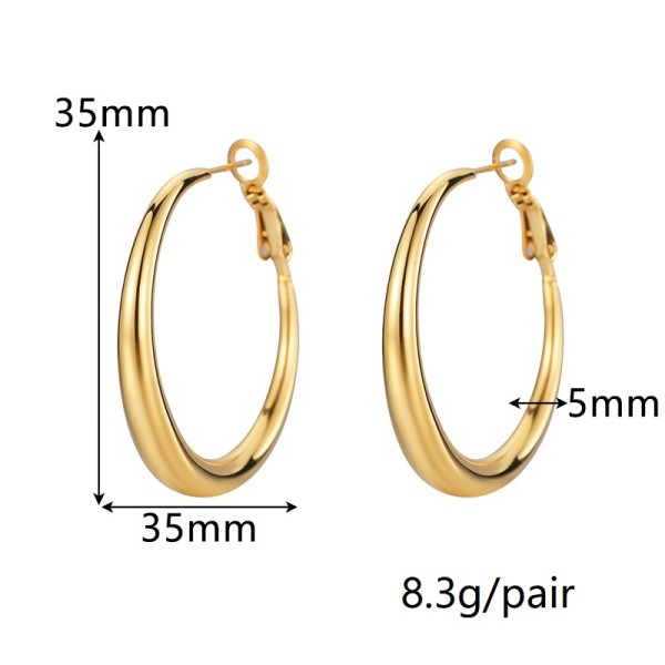 Fashion European and American Style Stainless Steel Hoop Earrings 18K PVD Plated Large Hoop Earrings for Women's Birthday Party