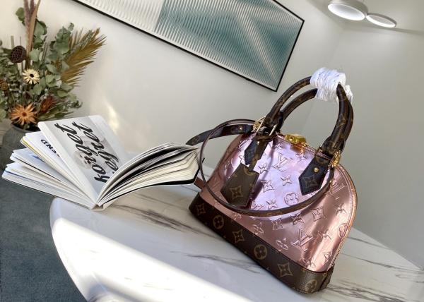 Sliver Shell Vernis Leather Womens Luxury Handbag Zipper Open