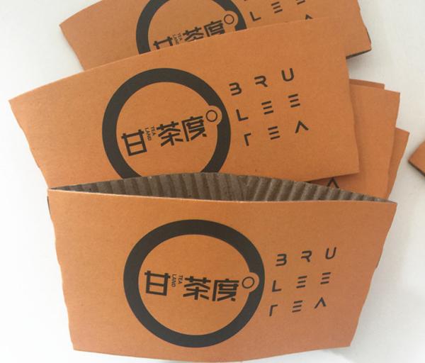 Kraft Paper Wedding Coffee Sleeves , Custom Printed Coffee Sleeves With Logo