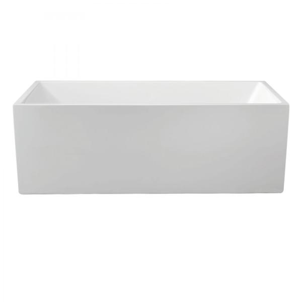 1800mm Straight Narrow Rim Border Freestanding Acrylic Bathtub with Whirlpool Function