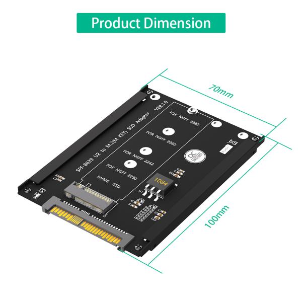 M.2 NGFF to U2 SFF-8639 Adapter Card with 6 Months Warranty
