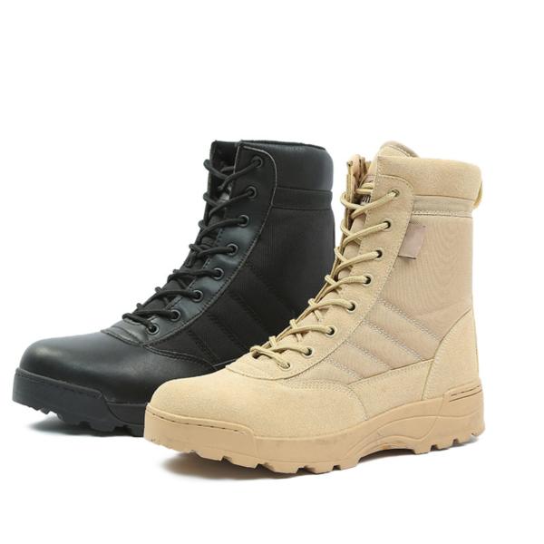 Waterproof Oxford Fabric Military Leather Boots Skid Resistance Shock Absorption