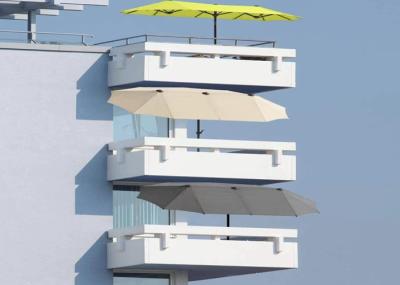Manual Led Light 4.5x2.7m Outdoor Sun Parasol With Crank