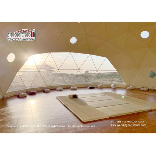 Шатер гостиницы Глампинг структуры геодезического купола с белой тканью ПВК для 5-8 человек