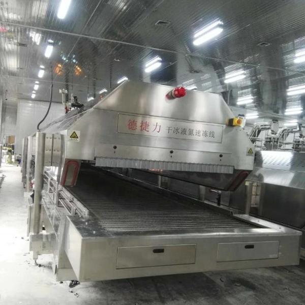 Meatfish Mesh Belt Tunnel Freezer de congelação rápido 4000kg pela hora 4500kg pela hora