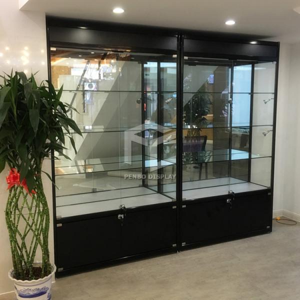 10mm Thick Tempered Glass Display Showcase ODM Adjustable Shelves