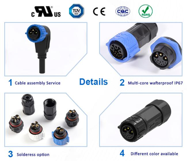 M19 2+20 Pin Led Light Connector Quick Connect Male Female Cable Connector