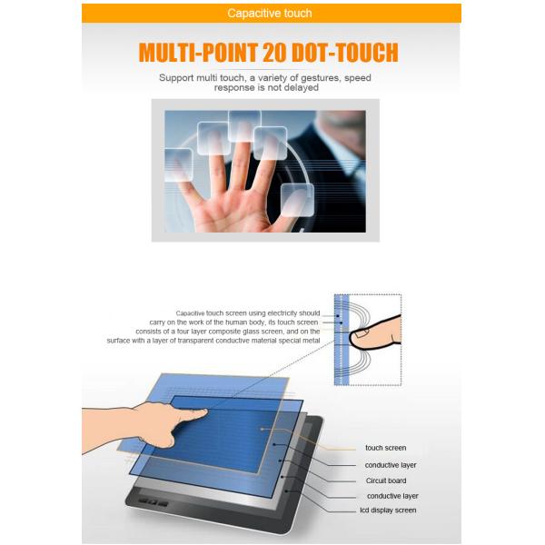 21.5 Inch Free Standing LCD Display 10 Points Capacitive Touch Screen AII In One PC Screen