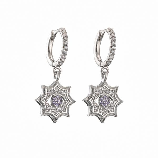 Женщины Кристл циркона Jewelery стерлингового серебра DAYSTAR играют главные роли серьга обруча