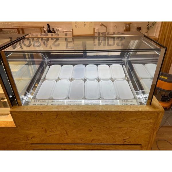 Ice Cream Popsicle Display Freezer Italy Style with Back Sliding Door