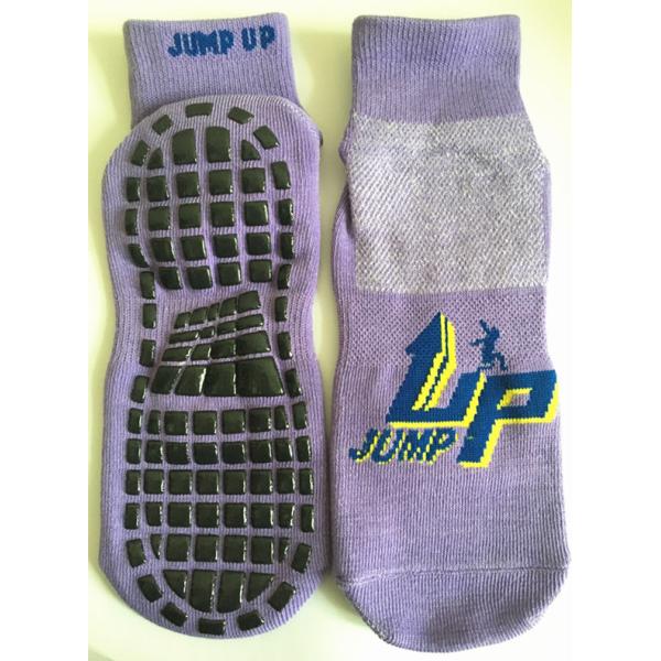 China Supply Bungee Jump Socks 25cm Polyester Anti-skid Non-Slippery Grip Socks Kid Trampoline Socks for Jumping