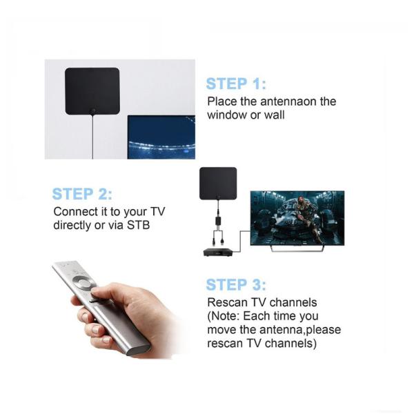 Amplified Digital HDTV Antenna Portable Indoor/Outdoor Antennas with Signal Booster for USB TV Tuner
