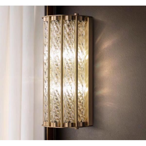 All-copper light luxury living room atmospheric wall lamp modern simple high-end hotel lobby corridor aisle background wall lamp