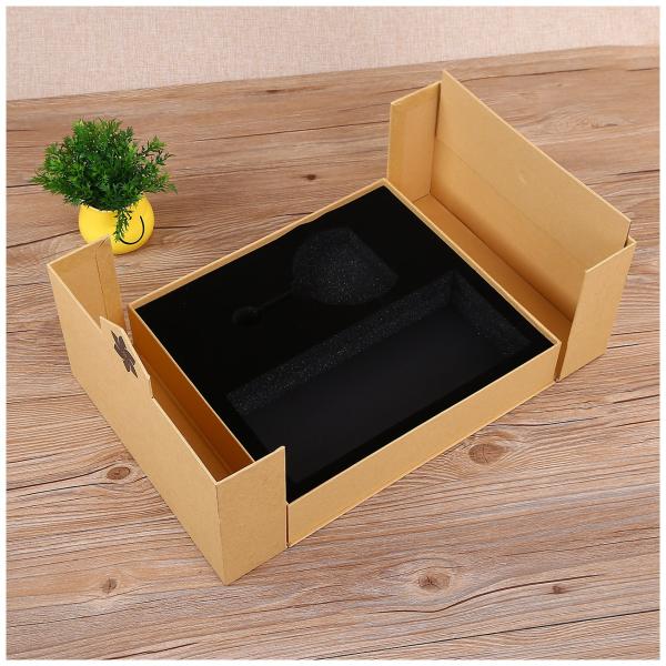 Double Door Gift Box Premium Kraft Paper With Gold Foil UV Coating Surprise Opening Design Custom Logo