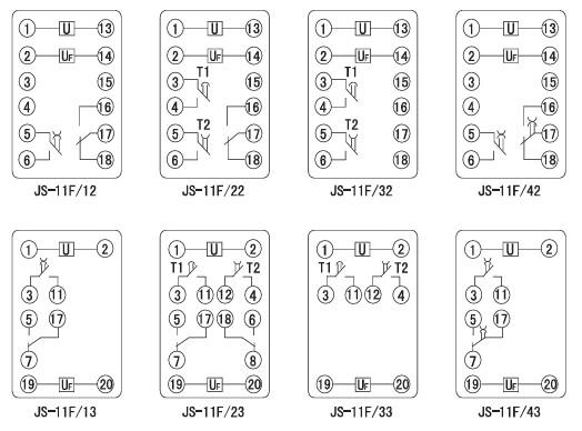 XINJI Xinchangjiang JS-11F series power-off delay integrated circuit time relay JS-11F121 JS-11F122 JS-11F123 JS-11F124 JS-11F131 JS-11F131 JS-11F132 JS-11F133 JS-11F134 JS-11F221 JS-11F222 JS-11F223