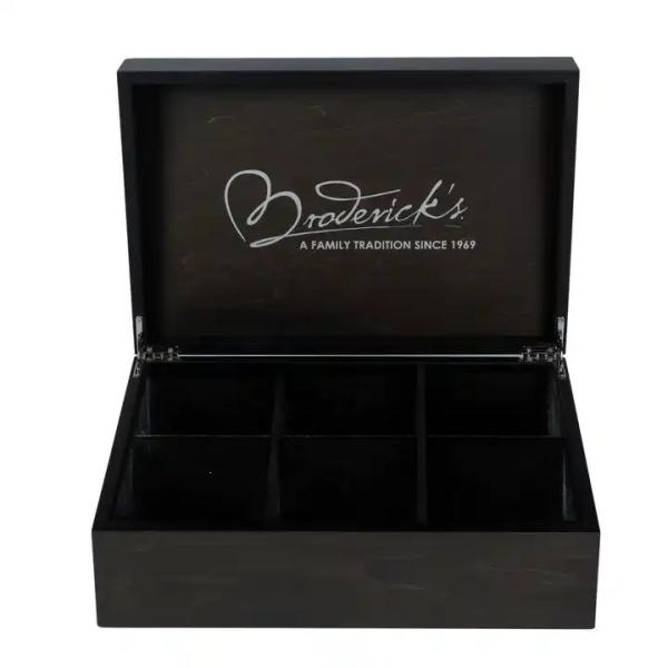 Boîte à thé en bois faite à la main Boîte à thé en bois noir