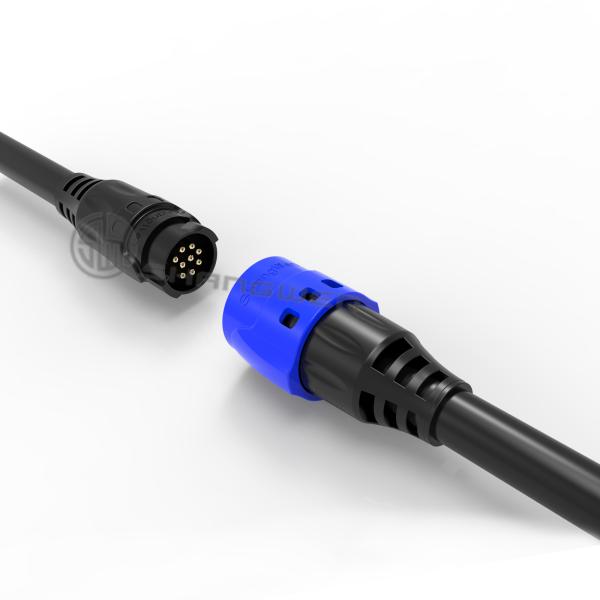 Connecteur électrique M19 Enveloppe en plastique 9 broches Connecteur mâle étanche