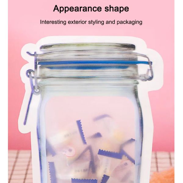 OEM Reusable Sealed Mason Bottle Ziplock Bags For Candy Cookies