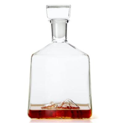 Decanter de garrafas de vidro de tequila com manuseio de superfície de estampagem a quente