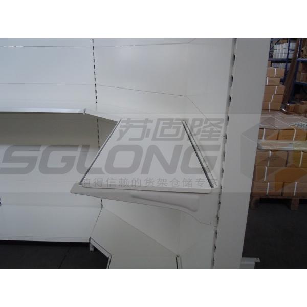 Supermarket Wall Gondola Shelving Corner Rack High Performance 100kg - 150kg Capacity