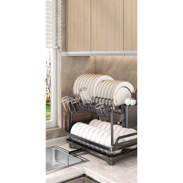 Iron Dish Rack for Kitchen Room Space Kitchen Classification Folding Rack