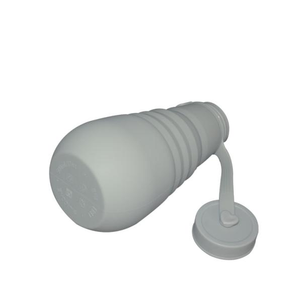 Бутылка с водой складчатости 500ml на открытом воздухе спорт бутылки серого силикона складная выпивая